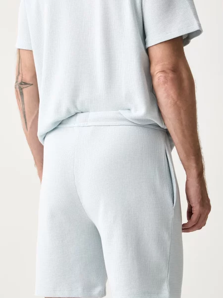 BOSS szorty lounge z bawełną Waffle Shorts niebieskie