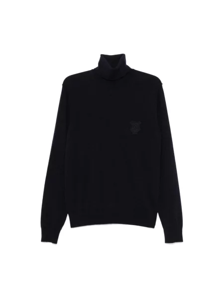 Lniany sweter z golfem Dolce And Gabbana niebieski