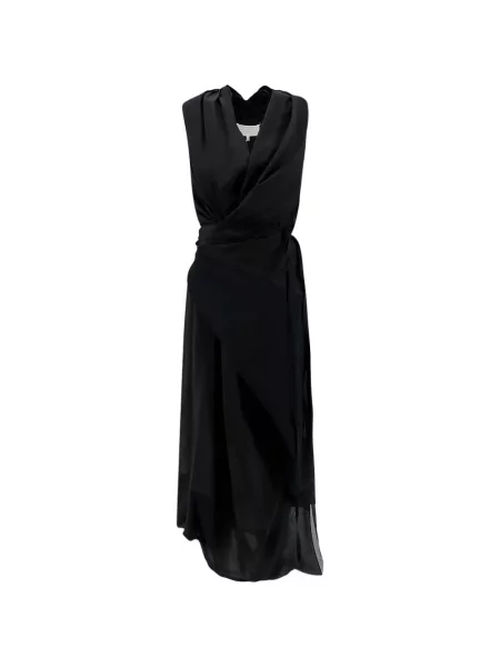 Rochie midi Maison Margiela drapată plic negru