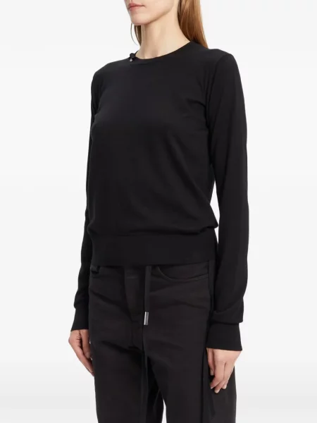 Lung tricou Ann Demeulemeester tricotate negru