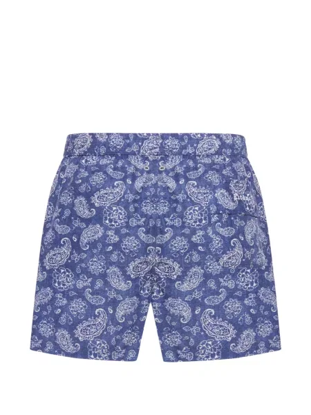 Slip de baie Kiton cu model paisley albastru