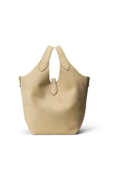 Shopperka Polo Ralph Lauren zamszowa beżowa