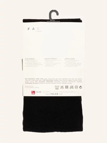 Falke Punčochy Nad Kolena Striggings S Příměsí Merino Vlny black černé