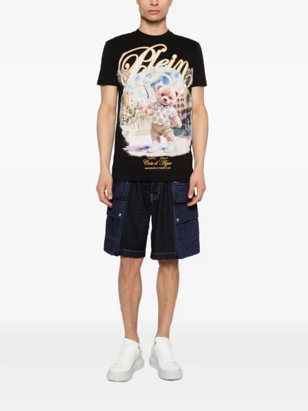 Tricou Philipp Plein cu imagine teddy negru
