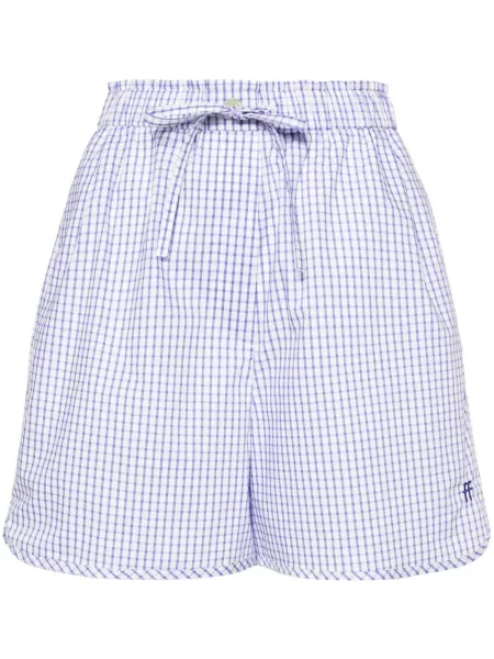 Pantaloni scurți Forte_forte în carouri alb