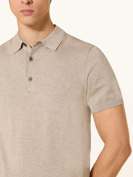 Profuomo Pletené Polo Tričko béžová
