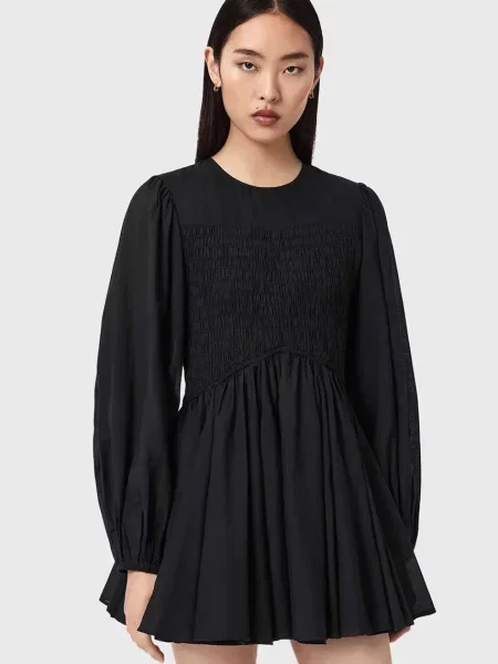 AllSaints sukienka rozkloszowana CHIA czarna