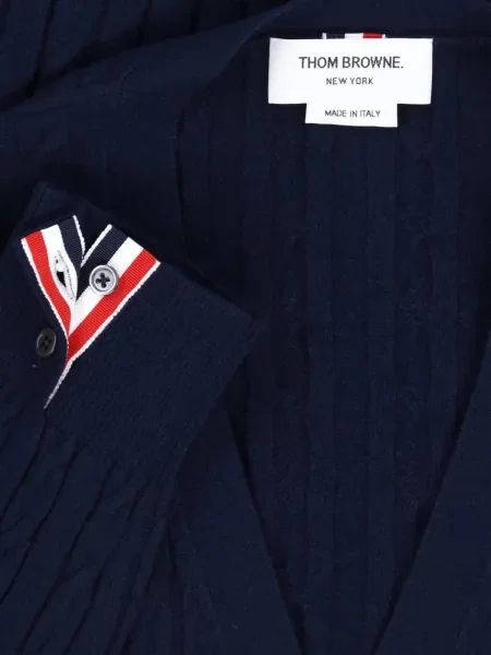 Cardigan Thom Browne cu decolteu în V albastru