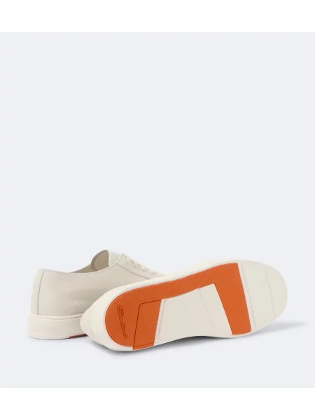 Sneakerși Santoni din piele alb