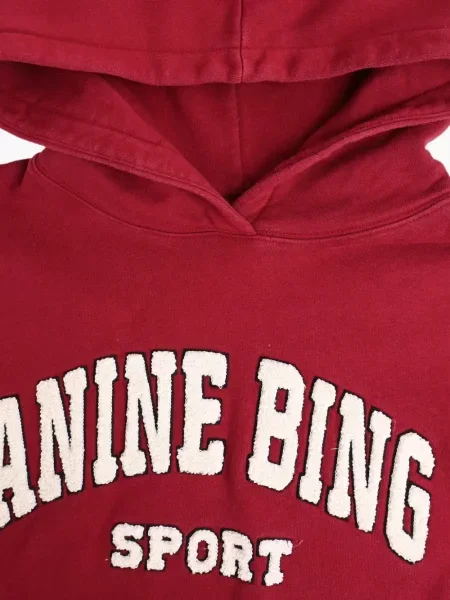 Majica s kapuljačom Anine Bing s aplikacijama crvena
