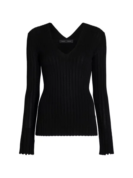 Top Proenza Schouler de mătase negru
