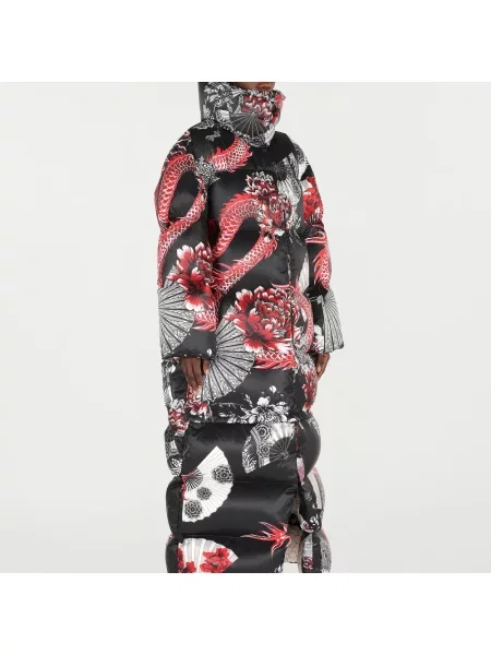 Kurtka puchowa Roberto Cavalli z nadrukiem pikowana