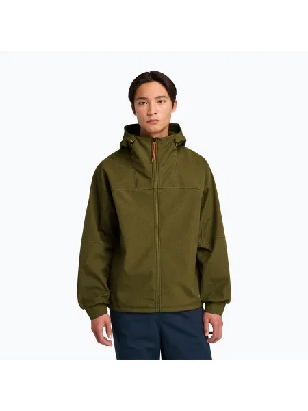 Jachetă cu glugă Timberland Softshell pentru bărbați măsline închis