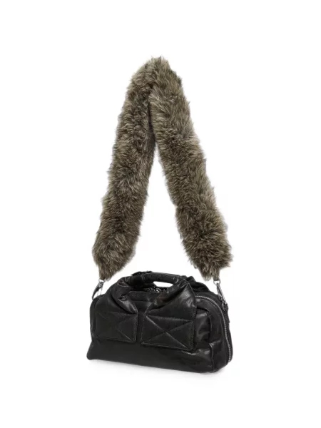 Geantă shopper Open Yy din piele negru