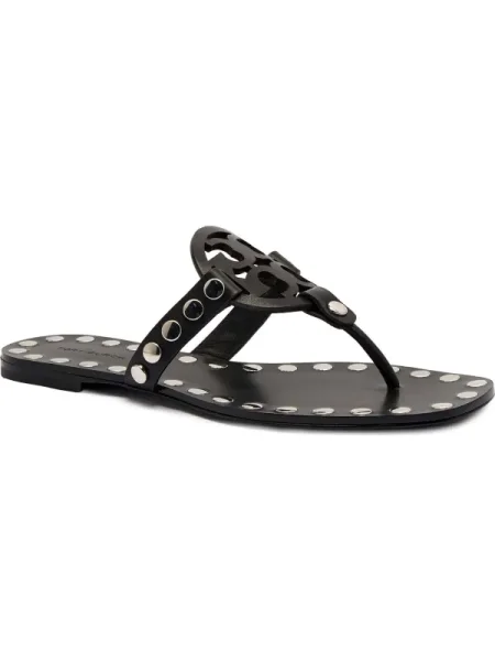 Bőr papucs Tory Burch fekete