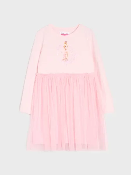 Sinsay šaty s tylovou sukní Barbie pastelová růžová