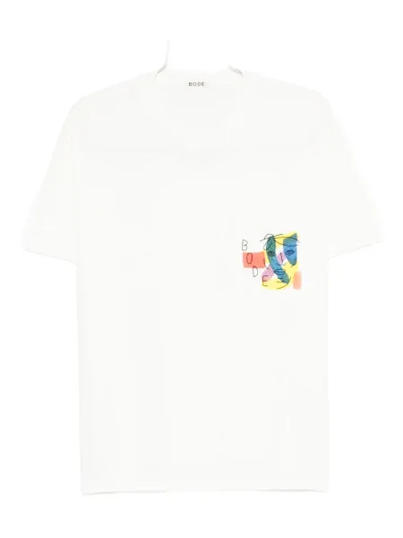 Tricou Bode cu imagine cu imprimeu abstract alb