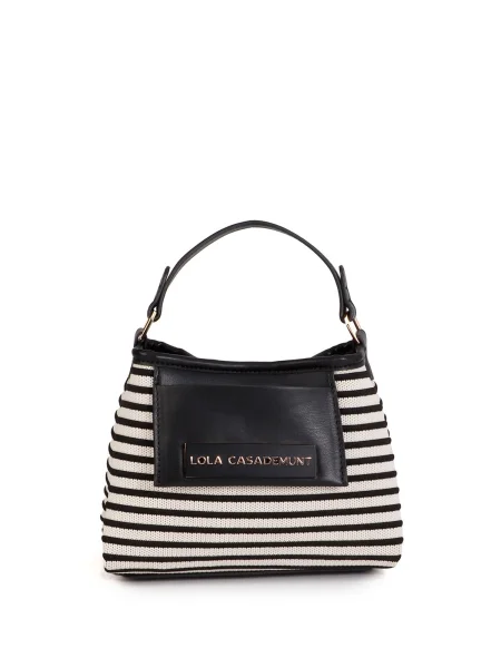 Lola Casademunt Torba za na rame zlatna / crna bijela