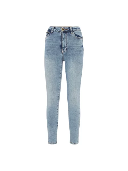 Haftowane skinny jeansy skinny Philipp Plein niebieskie