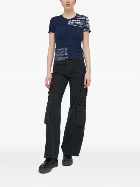 Tricou Desigual cu dungi albastru
