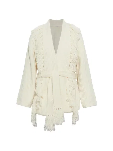 Cardigan By Malene Birger cu franjuri alb