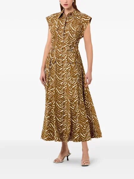 Rochie midi Nicholas cu imagine cu model zebră maro