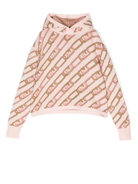 Bluza z kapturem dziecięca Fendi różowa