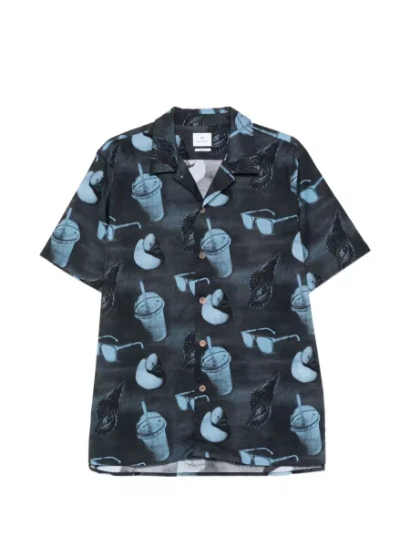 Cămașă Paul Smith scurtă albastru