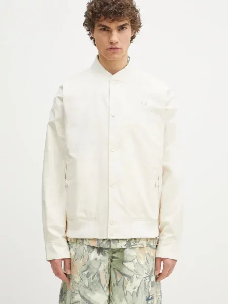 Fred Perry kurtka bomber przejściowa oversize beżowy