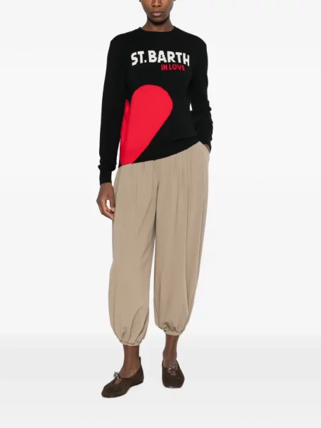 Pulover Mc2 Saint Barth cu motiv cu inimi negru