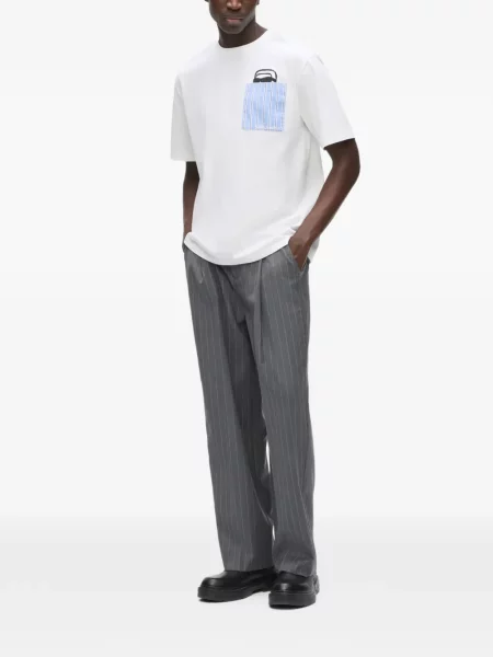 Tricou Karl Lagerfeld cu dungi alb