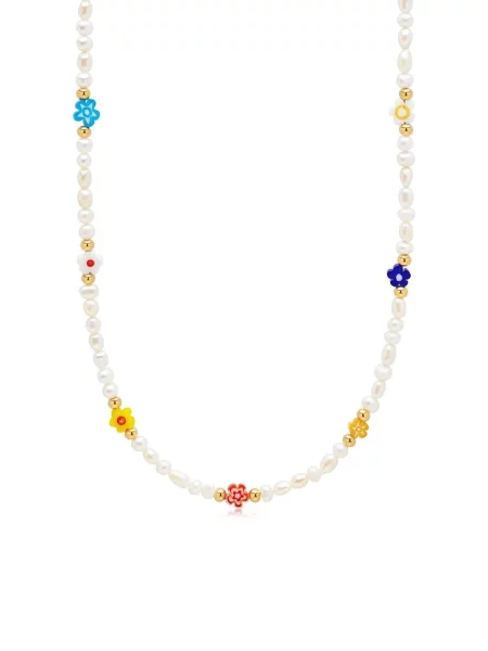 Colier Nialaya Jewelry cu perle cu model floral