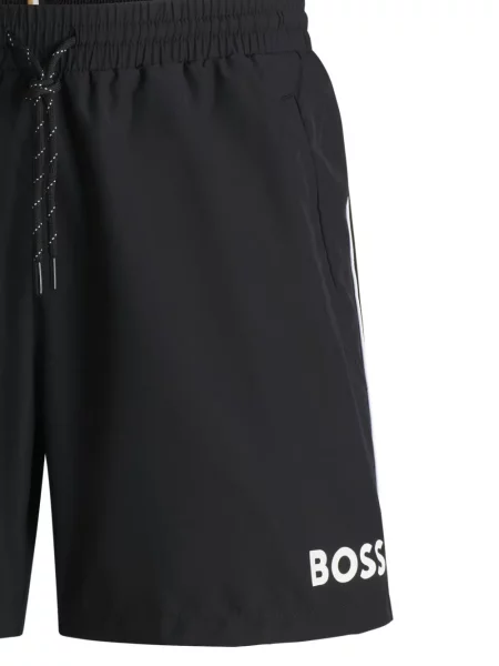 Slip de baie Boss cu imagine negru