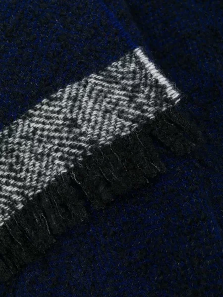 Fular Zanone cu model herringbone albastru