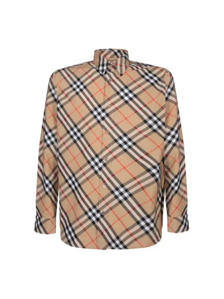 Koszula Burberry w kratę beżowa