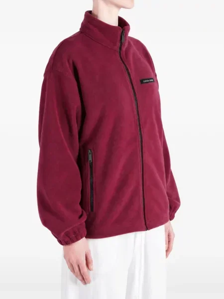 Geacă Canada Goose din fleece roșu
