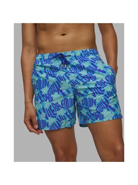 Pantaloni Scurți De Baie Pentru Bărbați Vilebrequin Moorea albastru