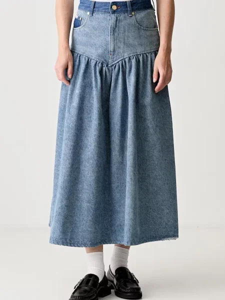 GANNI fustă evazată din denim