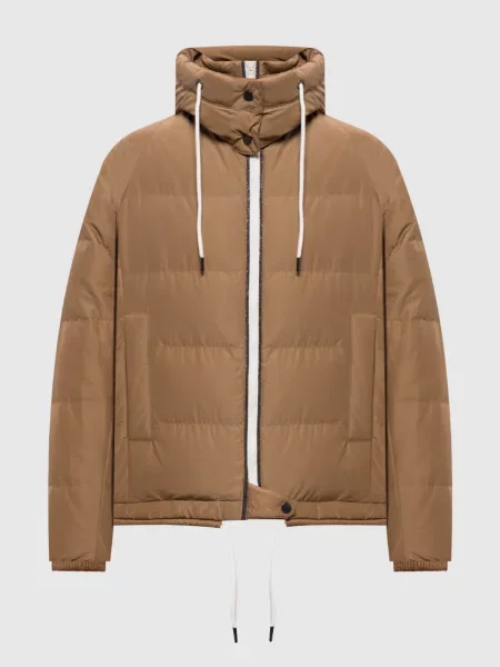 Стьобаний пуховик Brunello Cucinelli коричневий