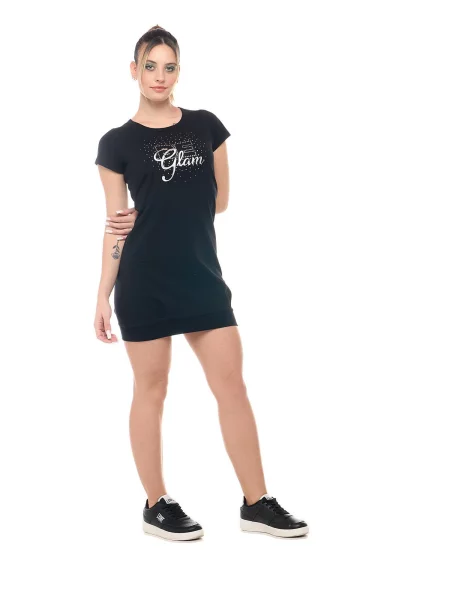 Sukienka maxi Leone Be Glam w stylu t-shirtu czarna