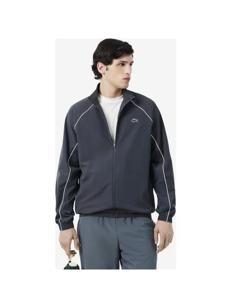 Kurtka damska Lacoste Water-Repellent Trim Accent granatowy S biały