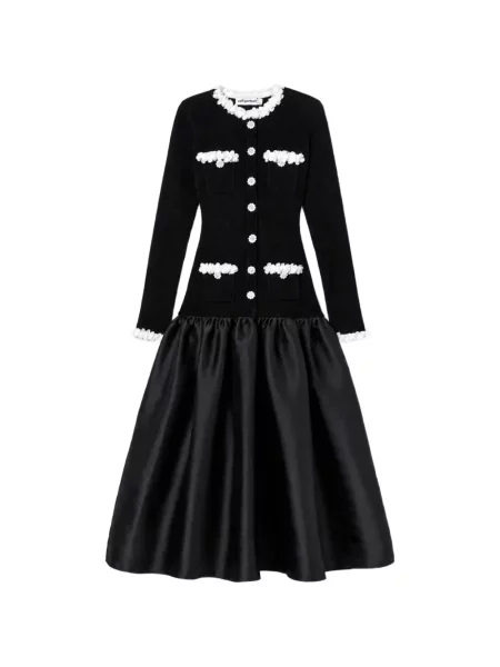 Rochie Self-portrait tricotate negru