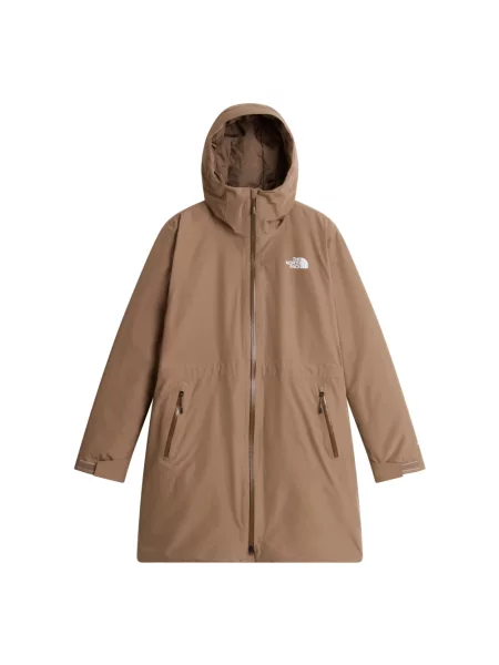 Ocieplana parka The North Face brązowa