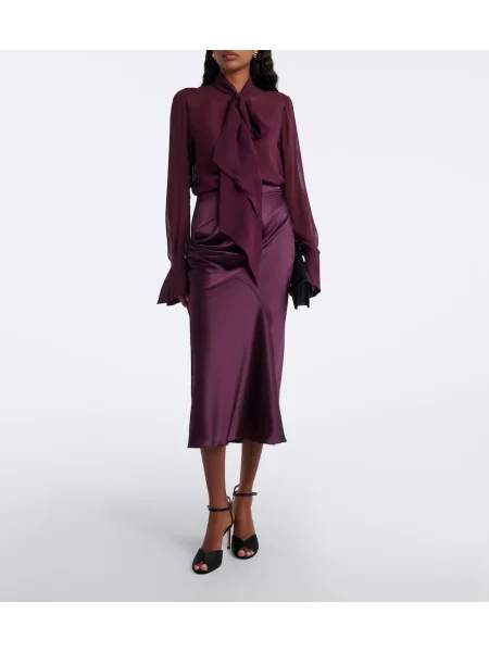 Bluză Nina Ricci de mătase violet