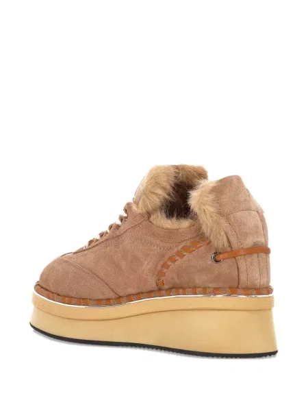 Sneakerși Elvio Zanon cu platformă maro