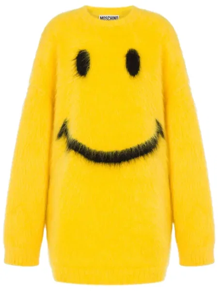 Rochie Moschino de lână de costum galben