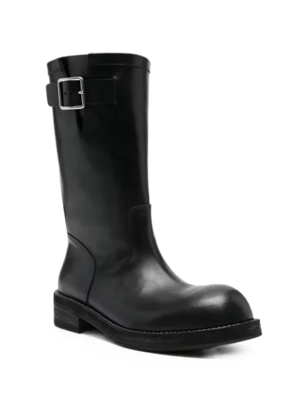 Botine Ann Demeulemeester din piele cu cataramă negru