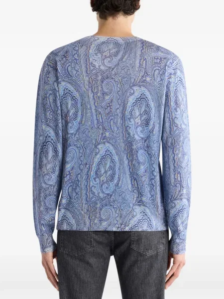 Pulover Etro cu model floral albastru