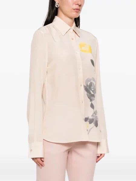 Cămașă Ermanno Scervino de mătase cu model floral cu imagine