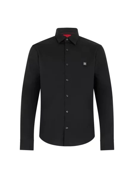 Koszula casualowa o kroju slim fit z mieszanki bawełny model ‘ERMO’ Hugo czarna